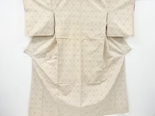 JAPANESE KIMONO / ANTIQUE KIMONO / SILK / TSUMUGI / WOVEN RHOMBUS